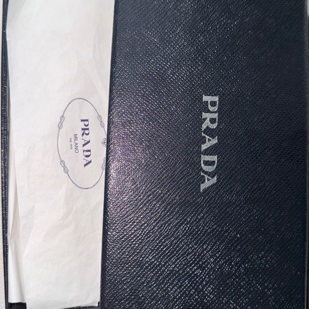 Prada Saffiano Leather Wallet in Bold Orange W box - Picture 6 of 6